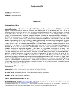 Tp Personas Juridicas Trabajo Pr Ctico N Personas Juridicas Alumna