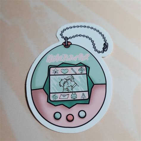 Heartstopper Kiss Tamagotchi Nick Charlie Large Glossy Vinyl Sticker