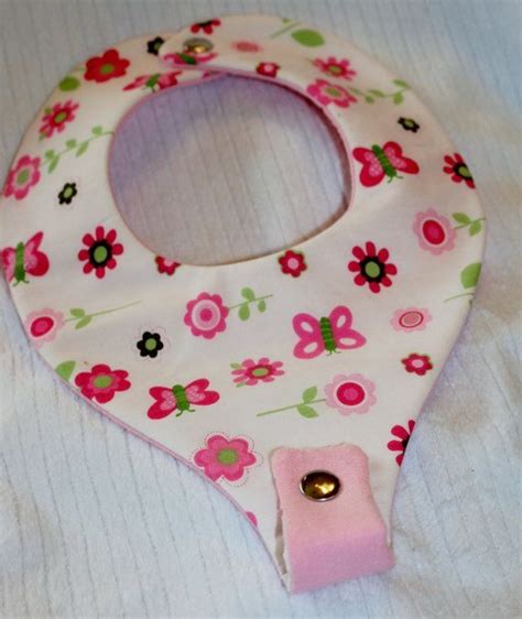 Pacifier Bib Pattern Free Pink Butterflies And Flowers Binky Bib