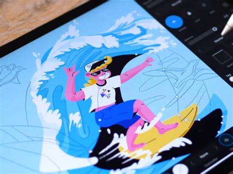 Drawing A Surfer Illustration In Affinity Designer Using IPad Pr By