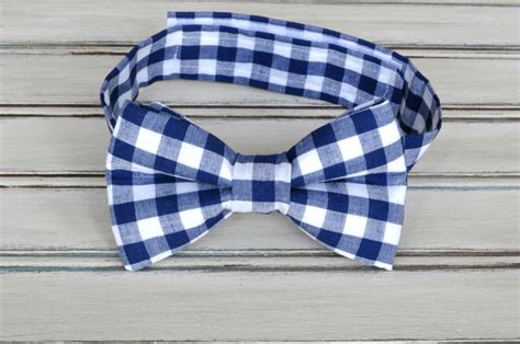 Navy Blue Gingham Bow Tie And Suspenders Regular Tie Or Bow Etsy