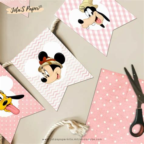 Kit Imprimible Disney Safari Rosa Jotas Paper Kits