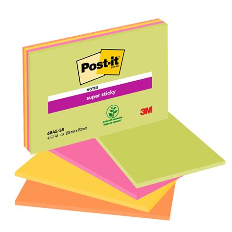 Blocco Foglietti Post It Super Sticky Meeting Notes 6845 SSP 203 X