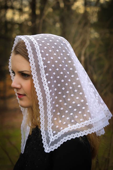 Evintage Veils~ White Chapel Veil Small ~ Traditional Catholic Lovely Vintage Inspired Mantilla