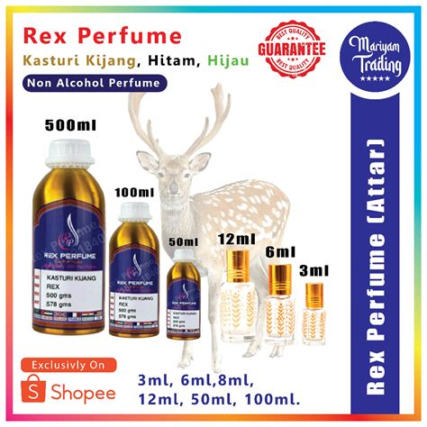 Kasturi Kijang Hitam Putih Hijau Rex Perfume Non Alcohol