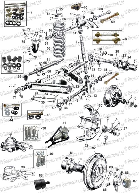 New Mg Td Tf Mga Major Front Suspension Rebuild Kit Made In Uk Car