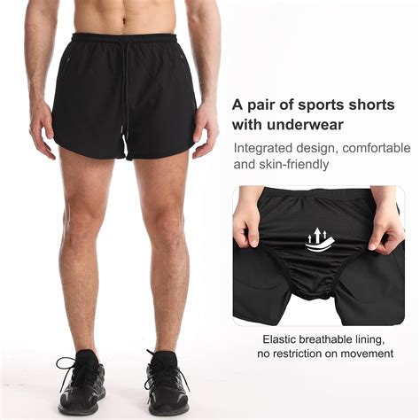 Suwangi Herren Sport Shorts Laufshorts Kurze Hose Schnell Mit Innenslip