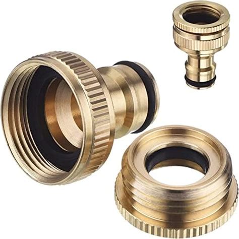 2 Pack Brass Garden Hose Tap Connector Brass Garden Hose Connector Set