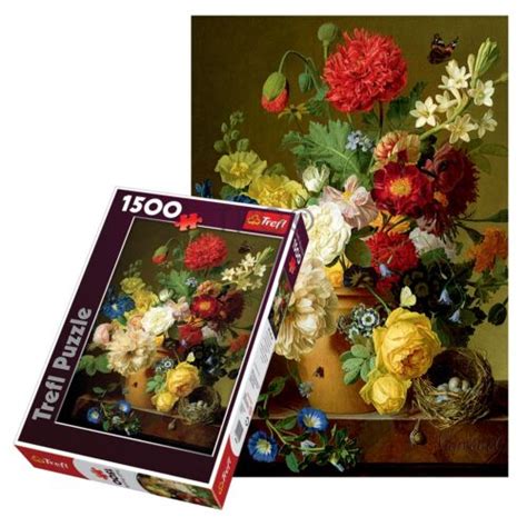 Trefl 1500 Piece Adult Large Flowers Tall Colourful Vase Floor Jigsaw