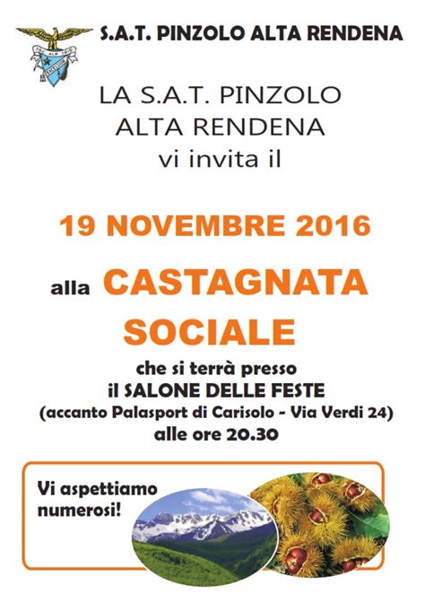 19 Novembre Castagnata Sociale Campane Di Pinzolo It