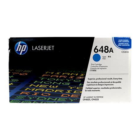 Genuine Hp 648a Cyan Ce261a Laserjet Toner Cartridge