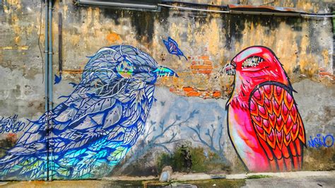 Birds Of Heavenly Leaves By Unknown Kuala Lumpur Street Art Cities