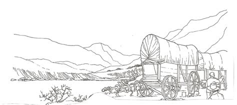 Oregon Trail Wagon Drawing At Explore Collection