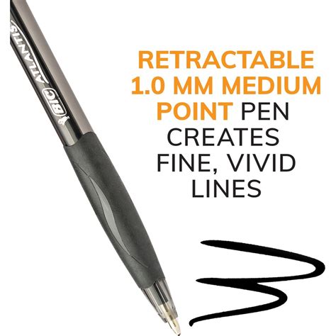 Bic Glide Black Retractable Ballpoint Pens Medium Point Mm