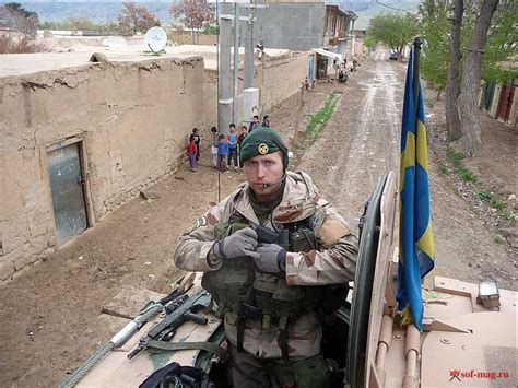 Swedish Army Ranger In Afghanistan With Ak5c Assault Rifle And M90k