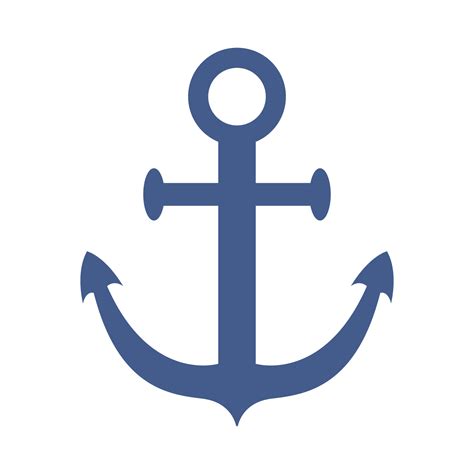 Ancre De Navire De Vecteur Au Design Plat Ancre De Bateau Bleue