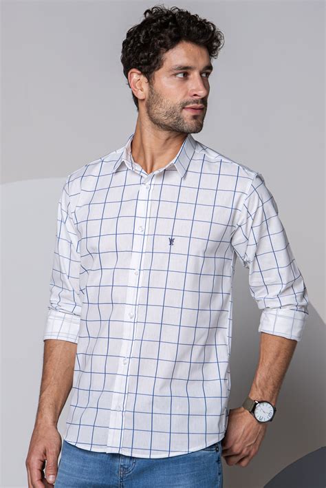 Camisa Social Quadriculada Masculina Atelier Yuwa Ciao Jp