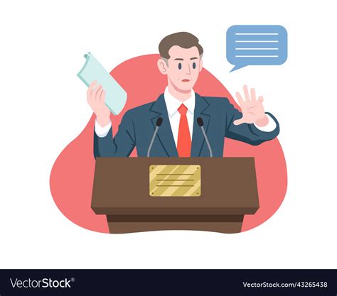 Flat style politician cartoon Royalty Free Vector Image