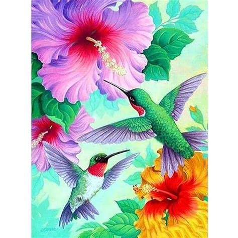 Sparkly Selections Humming Birds Diamond Painting Kit Round Diamonds