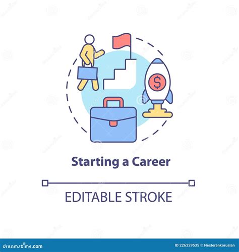 Starting a Career Concept Icon Stock Vector - Illustration of drawing