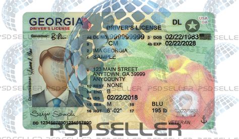 Fully Editable Georgia Driver License Psd Template V Psd Seller