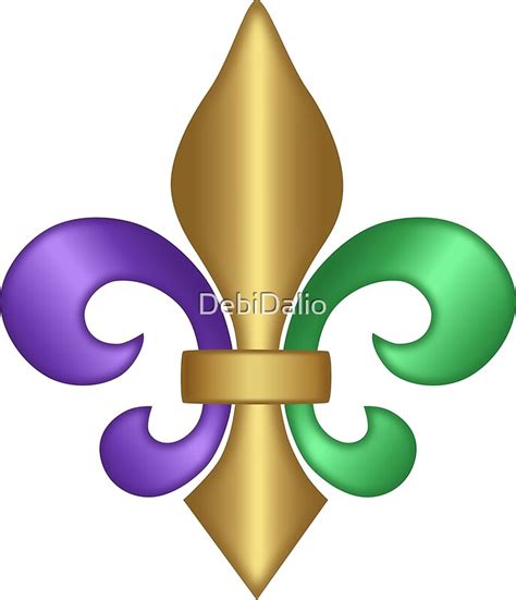 Purple Green And Gold Fleur De Lis Symbol By Debidalio Redbubble