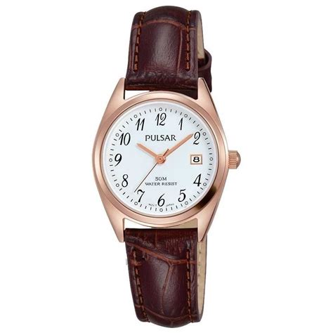 Pulsar Ladies Brown Leather Watch - Watches from Faith Jewellers UK