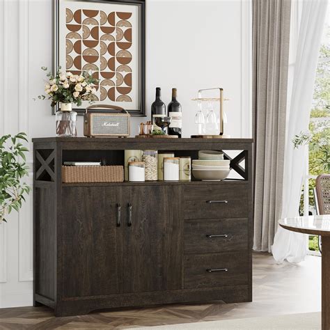 Amazon Hostack Modern Farmhouse Sideboard Buffet Cabinet Kitchen