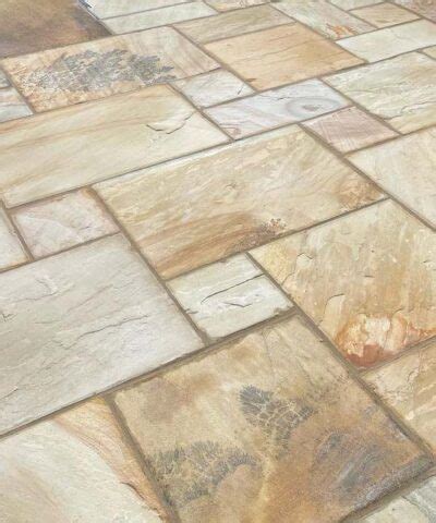 Marshalls Pendle Riven Buff Paving Slab 600 X 600 X 38mm Building Shop