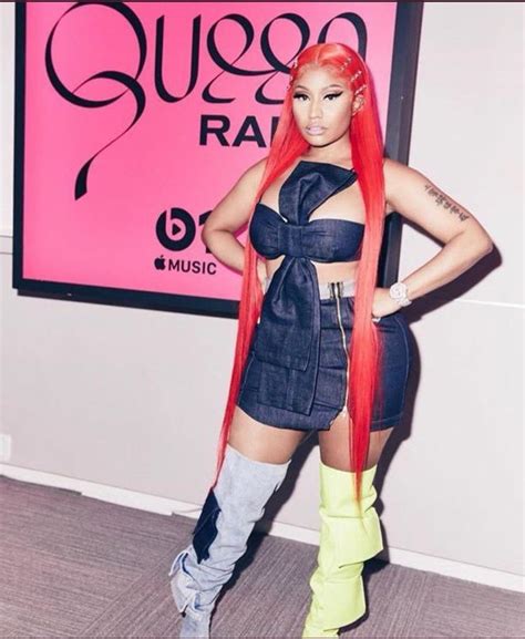 Nicki Minaj with red inches on Queen Radio | Nicki minaj fashion, Nicki ...