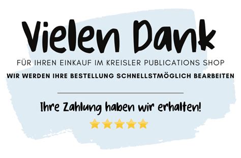 Vielen Dank für Ihre Zahlung Kreisler Publications webshop