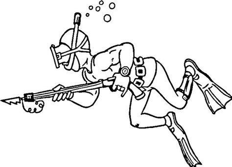 Scuba Diver Coloring Page Coloring Home