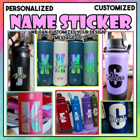 Personalized Name Sticker Decals 1 Initial Name Design Vinyl Decals