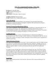 Psyc W Syllabus Pdf Psyc Computational Psychology Winter