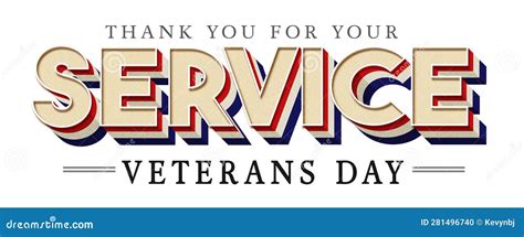 Veterans Day Thank You For Your Service Logo Banner Header Patriotic Stock Illustration