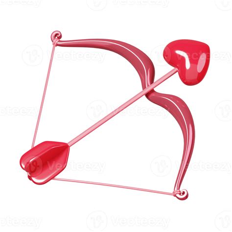 Free Bow With Cupid Arrow Isolated 14 February Happy Valentines Day