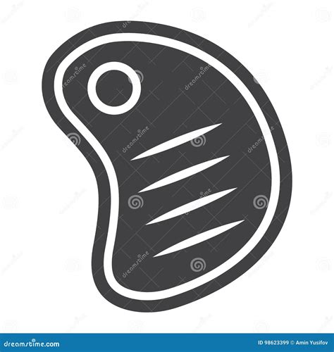 T Bone Beef Steak Glyph Icon Food And Drink Stock Vector