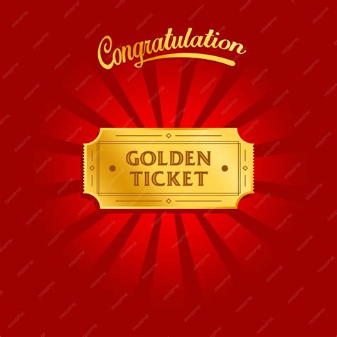 Premium Vector Golden Ticket Vector Shiny Golden Ticket On A