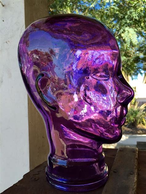 Purple Glass Head Decorative Display Art Glass Mannequin