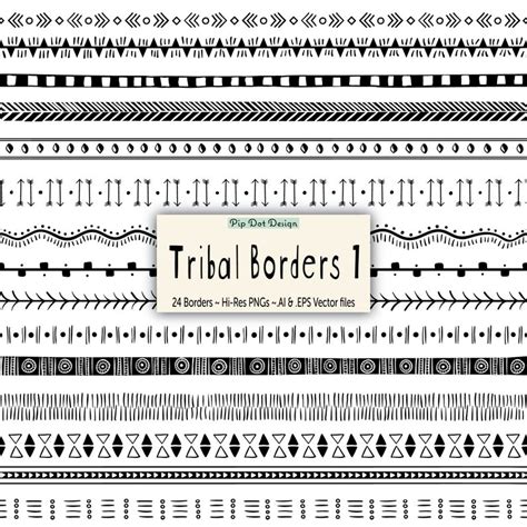 Seamless Tribal Borders And Vectors Tribal Borders Etsy Canada