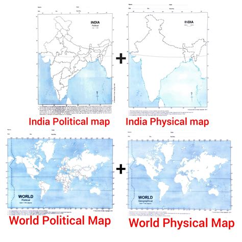 Buy Outline Practice Map Of India And World Both Political And