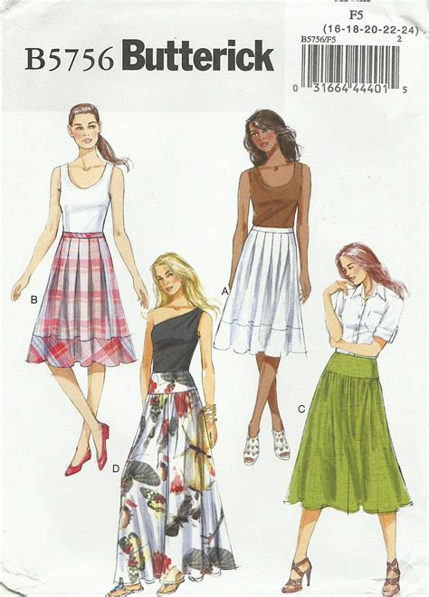 Misses Skirt Sewing Pattern Easy Butterick B Factory Folded