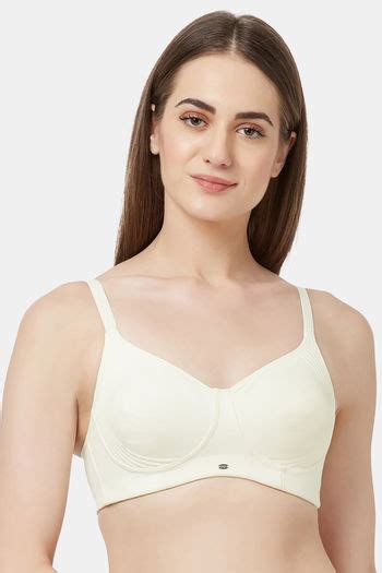 Buy Soie Single Layered Non Wired Full Coverage Bra Ivory At Rs 760 Online Bra Online