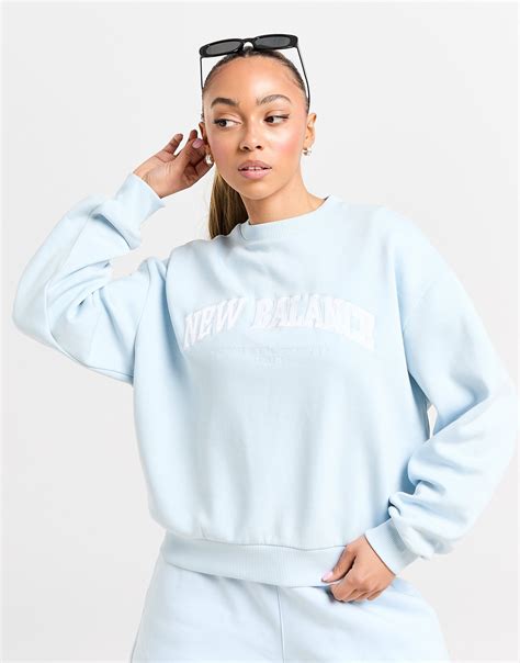 Blue New Balance Logo Crew Sweatshirt Jd Sports Ireland