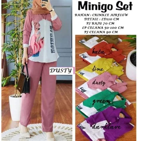 Jual MINIGO SET CRINKLE SABLON OVERSIZE LD 110 SETELAN POLOS SABLON