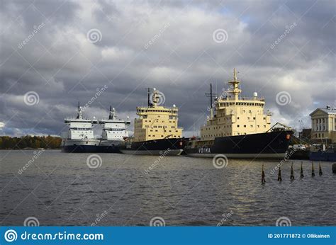 Finnish Icebreakers Urho And Voima At The Pier In Helsinki Finland Editorial Photography