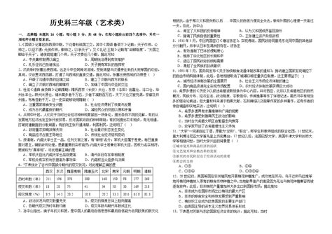 江西省吉安市第三中学2023 2024学年高三（艺术类）上学期开学考试历史试题 教习网试卷下载