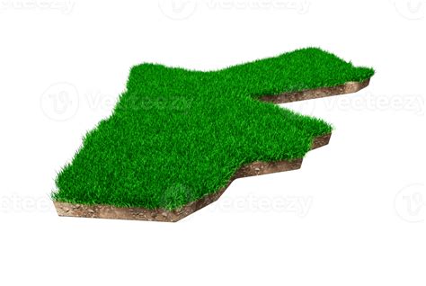 Jordan Map Soil Land Geology Cross Section With Green Grass 3d