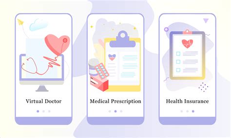 Application Design Set For Virtual Doctor Medical Prescription And