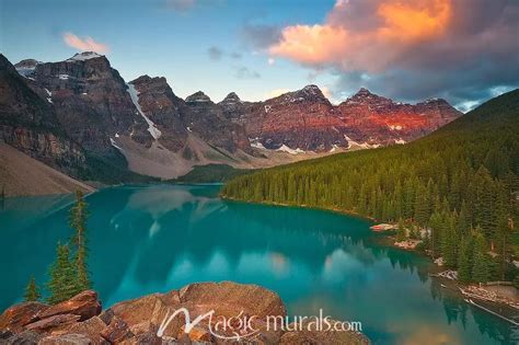 Sunrise On Moraine Lake Wallpaper Mural by Magic Murals